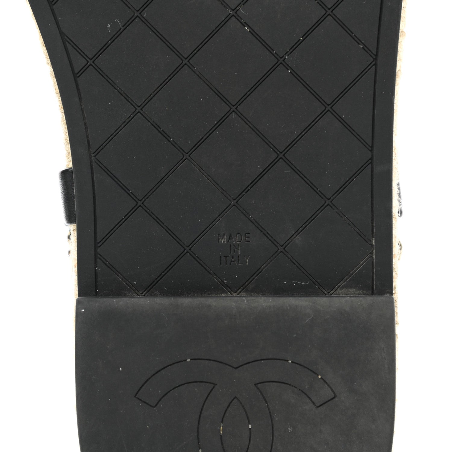 Chanel Lambskin Chain CC Thong Espadrille Sandals 39 Black 6 of 8