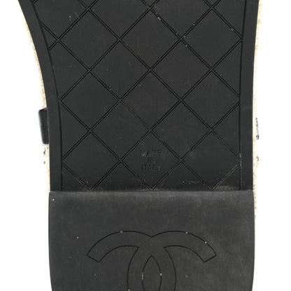 Chanel Lambskin Chain CC Thong Espadrille Sandals 39 Black 6 of 8