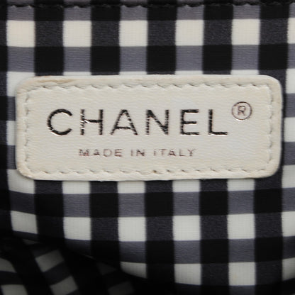 Chanel Vinyl Large Lipstick Ligne Accordion Tote Black 6 of 7