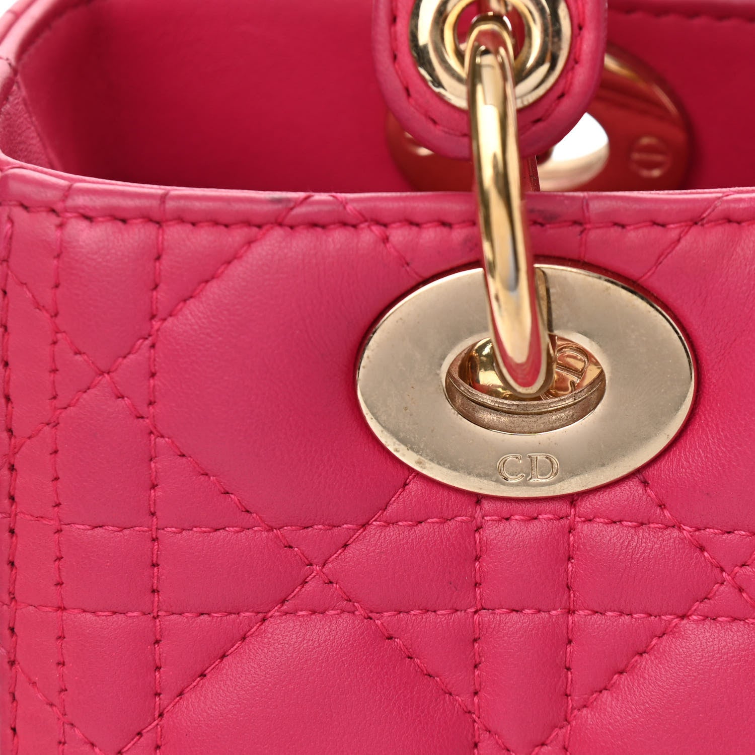 Christian Dior Lambskin Cannage Medium Lady Dior Pink 11 of 20