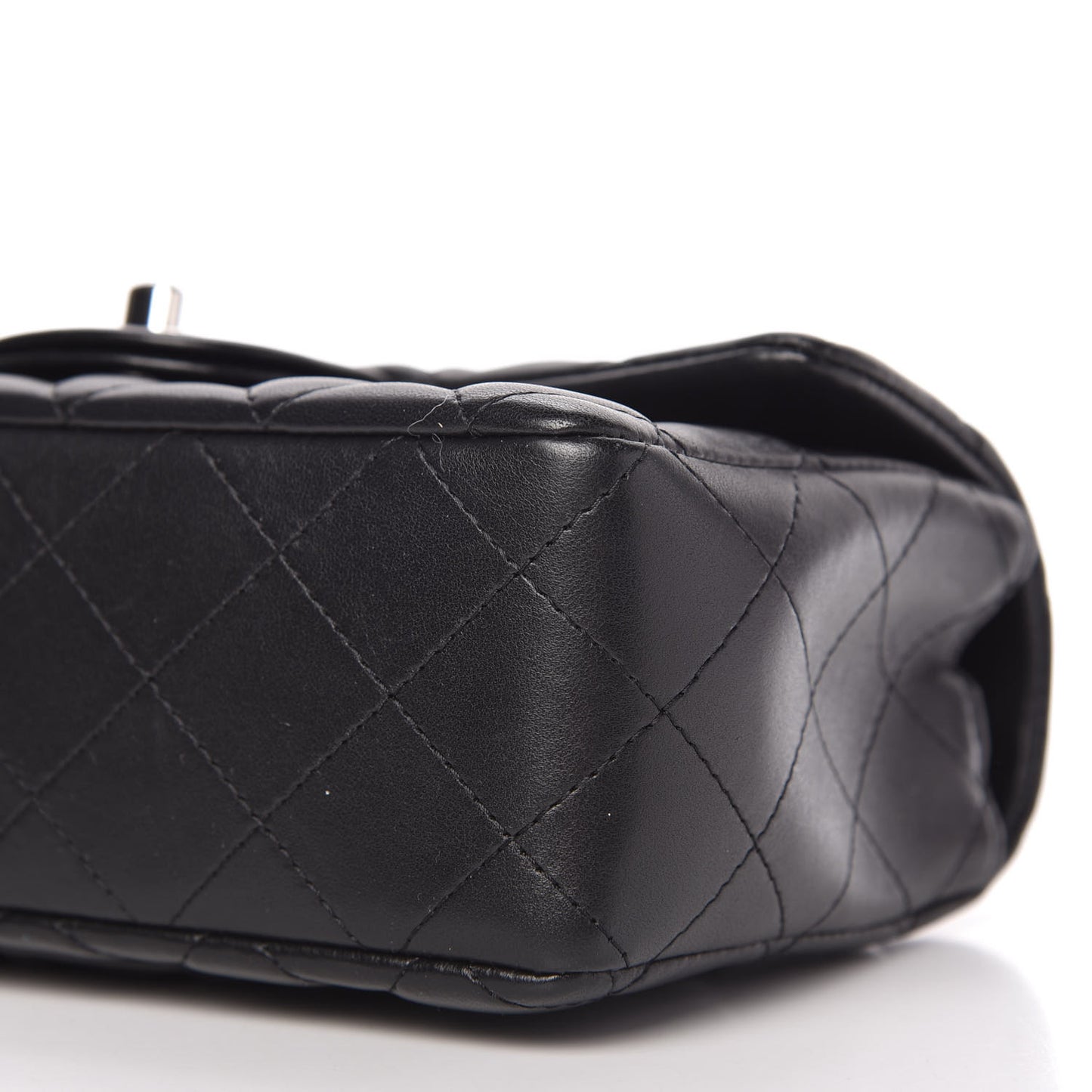 Lambskin Quilted Mini Rectangular Flap Black