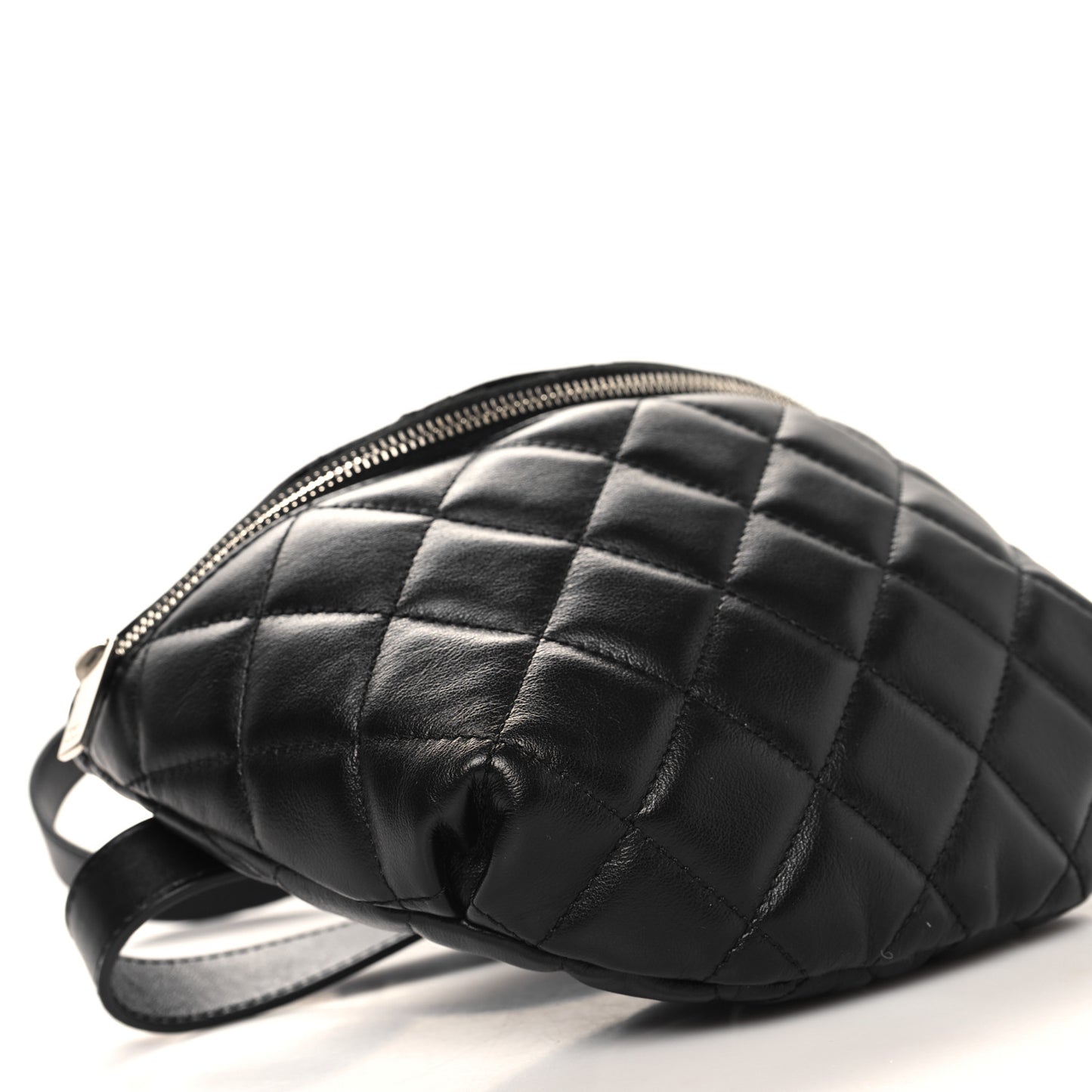 Calfskin Quilted Waist Belt Bag Black