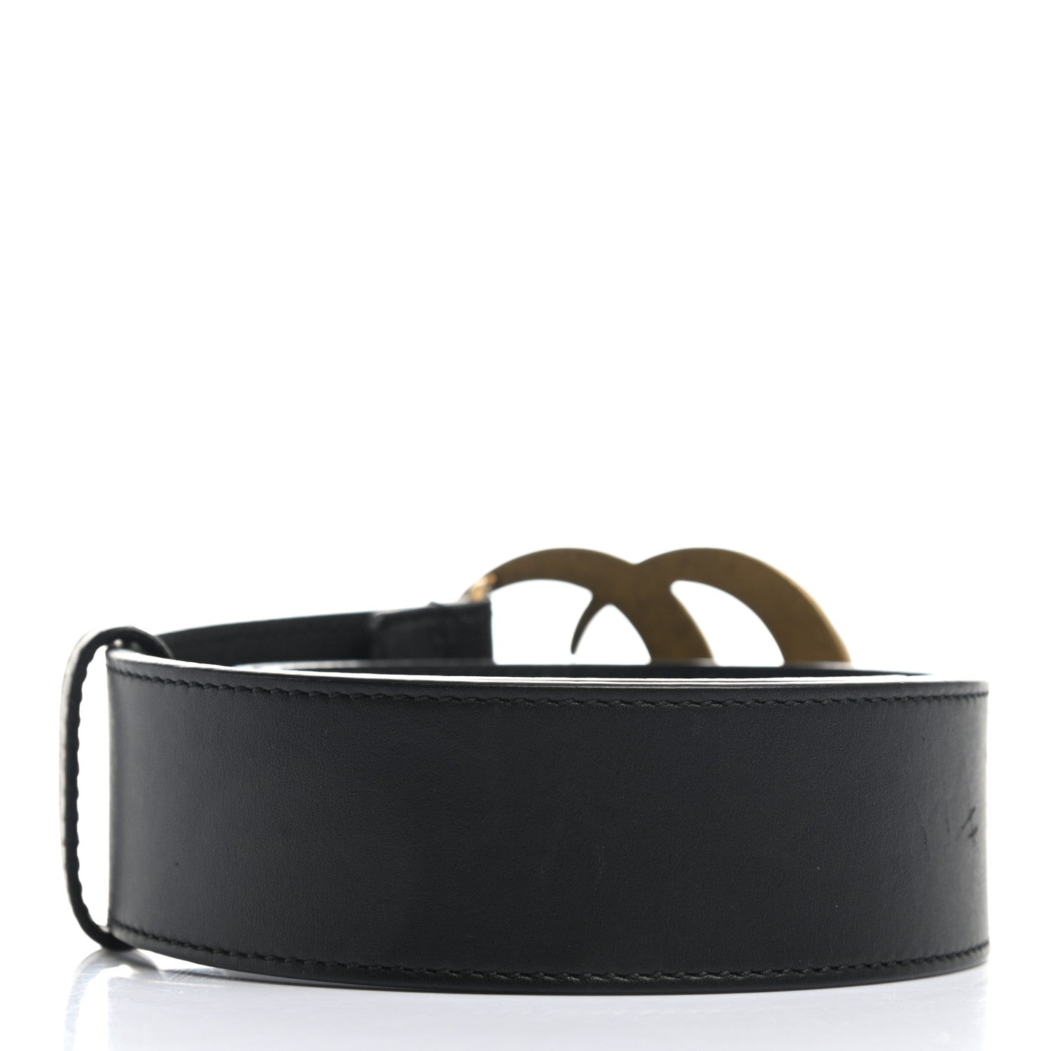 Gucci Moon Calfskin Pearl Double G 40mm Belt 80 32 Black Cream 2 of 6