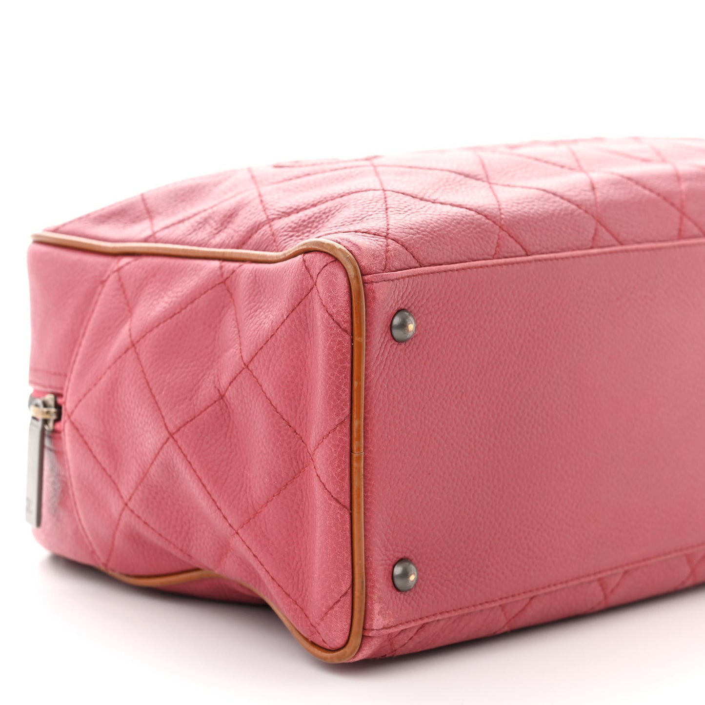 Caviar Patent Quilted Large Bowler Bag Red