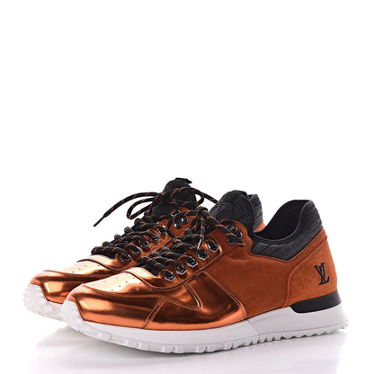 Louis Vuitton Metallic Patent Suede Run Away Sneakers 9 Orange 3 of 11