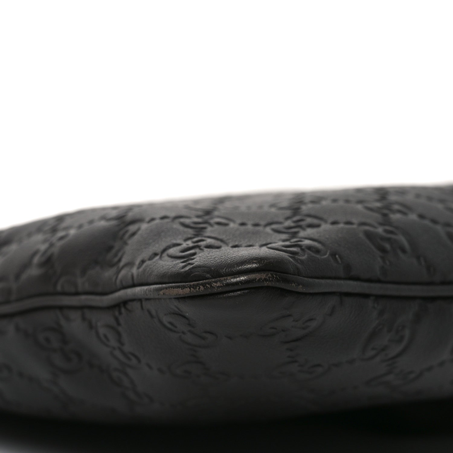 Gucci Guccissima Medium Flat Messenger Bag Black 9 of 10