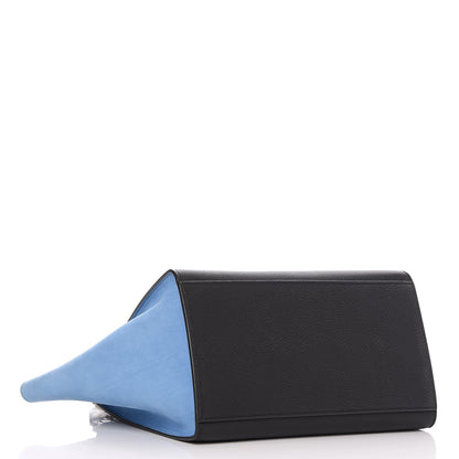 Celine Baby Grained Calfskin Suede Small Bi-Color Trapeze Black 4 of 8