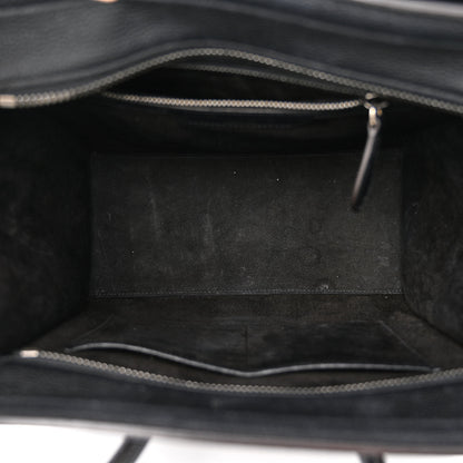 Celine Drummed Calfskin Micro Luggage Black 5 of 10