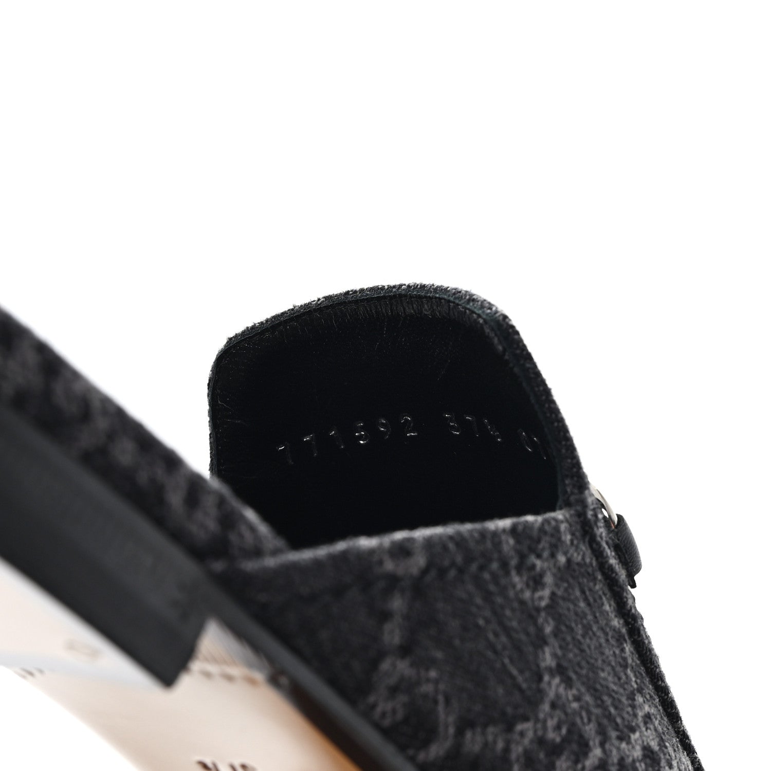 Gucci New Denim GG Malaga Kid Womens Princetown Slippers 37.5 Grey Black 9 of 10