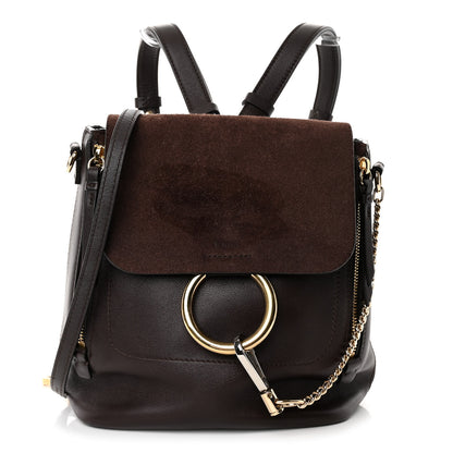 Chloe Suede Calfskin Medium Faye Backpack Dark Brown 1 of 10