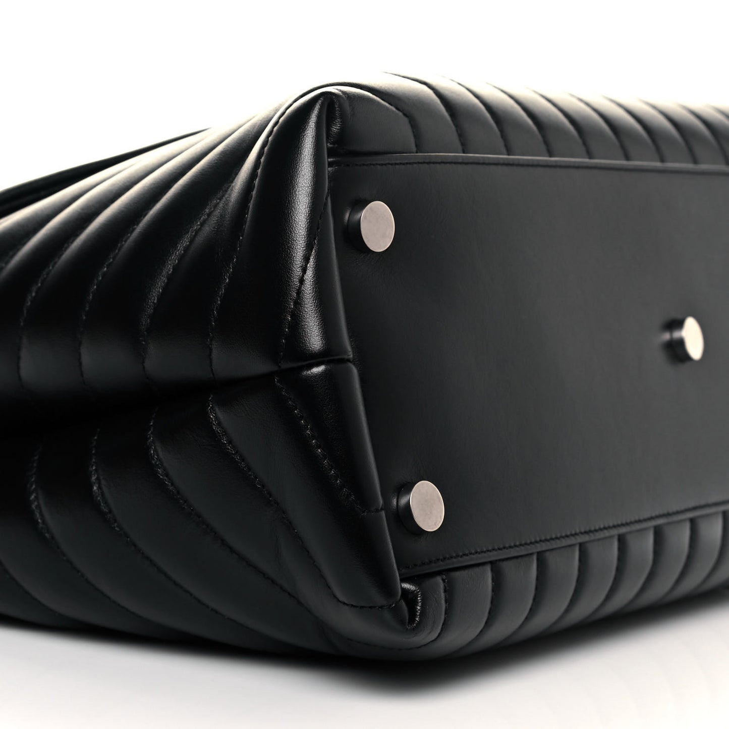 Calfskin Y Quilted Monogram Large Loulou Chain Satchel Black