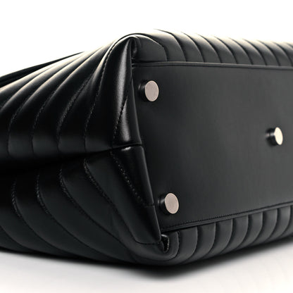 Saint Laurent Calfskin Y Quilted Monogram Large Loulou Chain Satchel Black 9 of 12