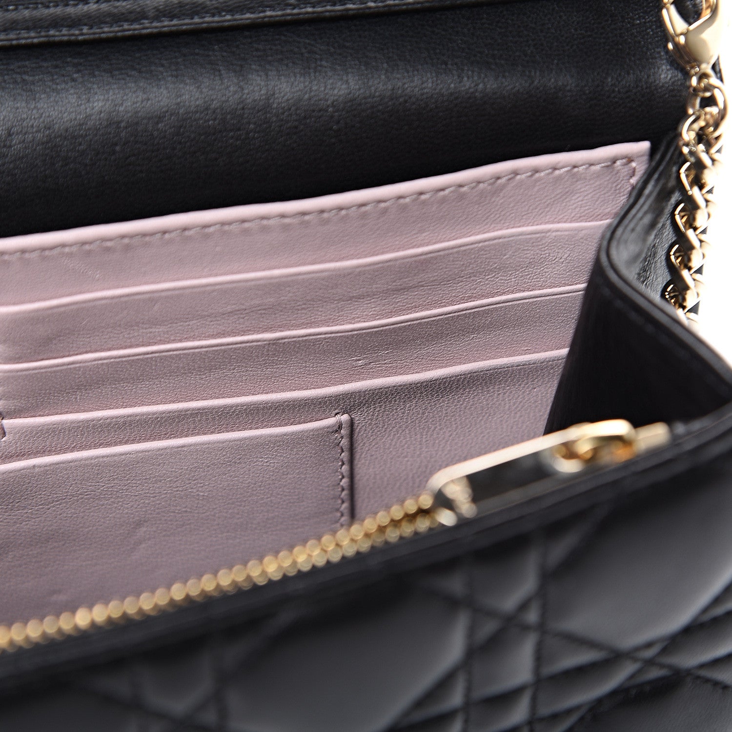 Christian Dior Lambskin Cannage Miss Dior Promenade Pouch Black 14 of 16