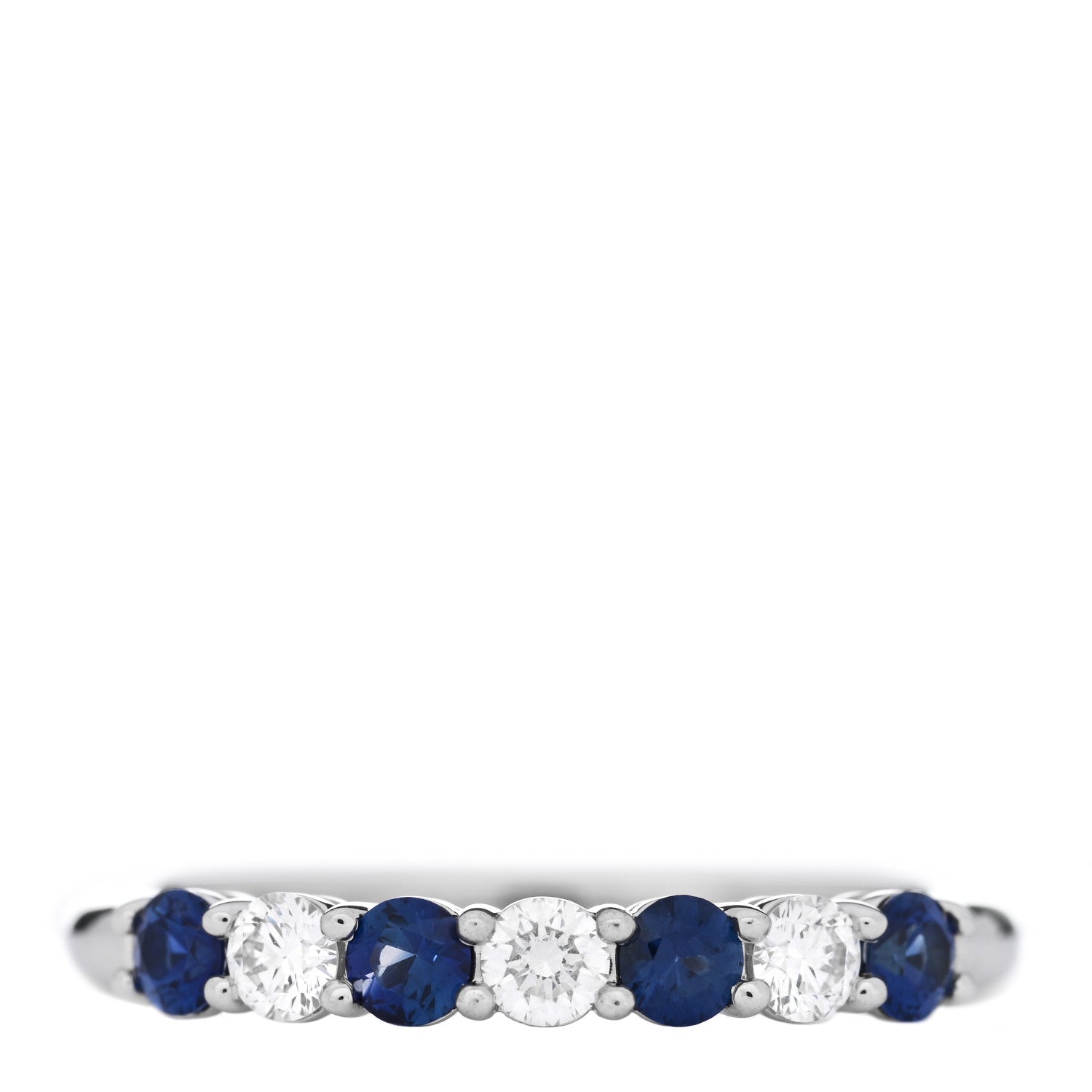 Tiffany Platinum Diamond Blue Sapphire Embrace Ring 57 8 1 of 5