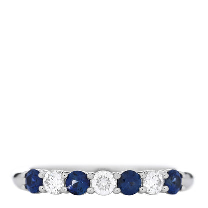 Tiffany Platinum Diamond Blue Sapphire Embrace Ring 57 8 1 of 5