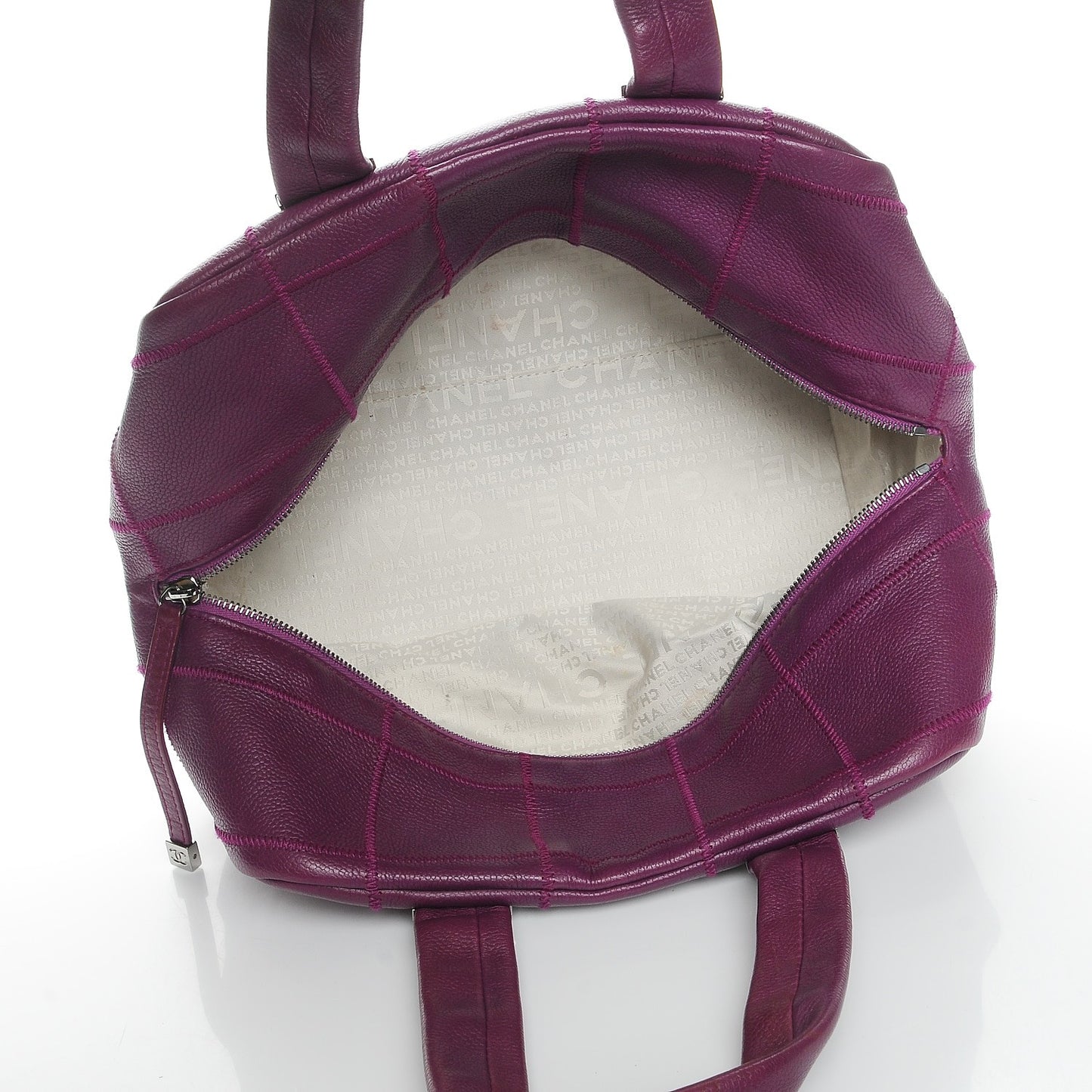 Caviar Square Stitched Large Tote Purple