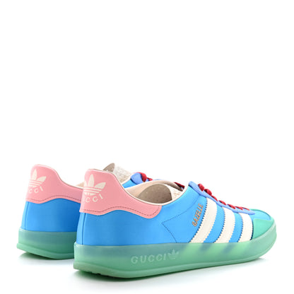 Gucci X ADIDAS Silk Duchesse Demetra Rubber Womens Gazelle Sneakers 11.5 Jade Capri Avio Off White 4 of 12