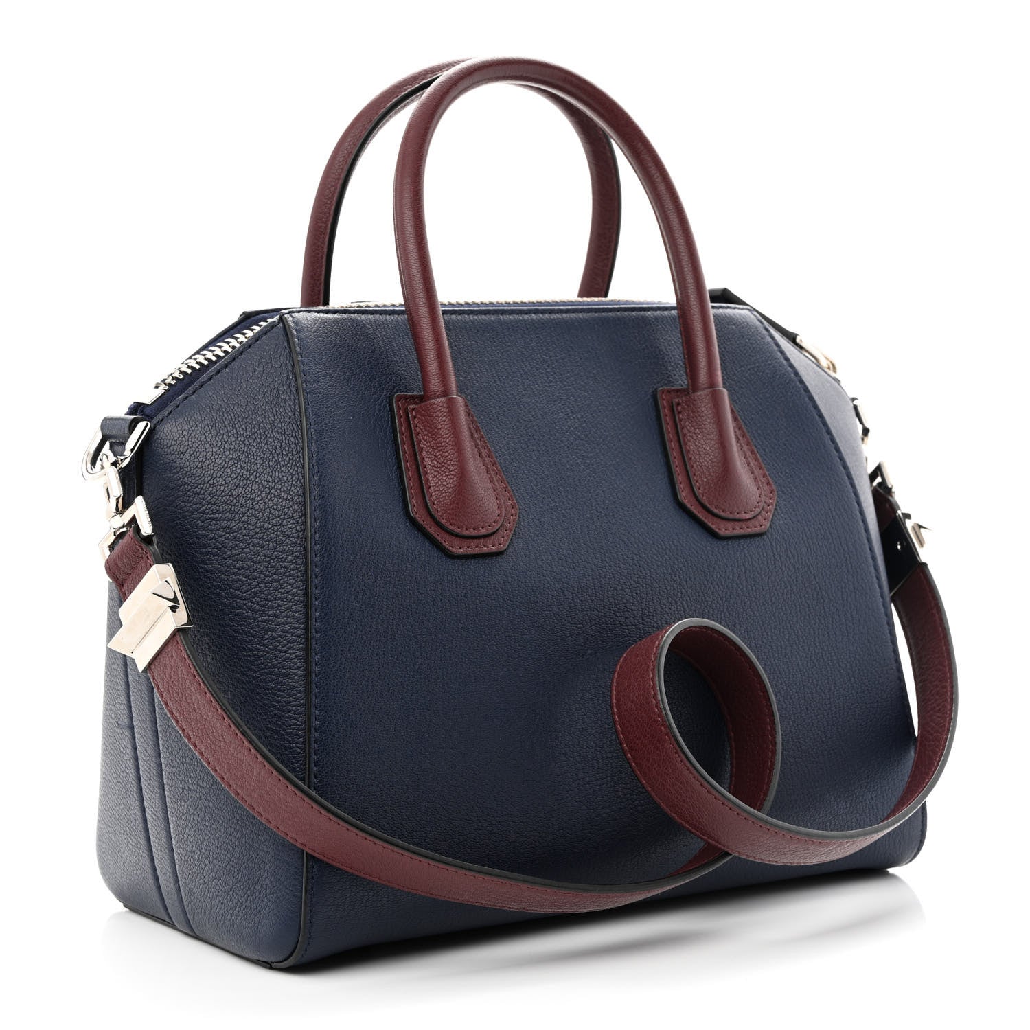 Givenchy Sugar Goatskin Tri-Color Small Antigona Navy Burgundy Black 3 of 10