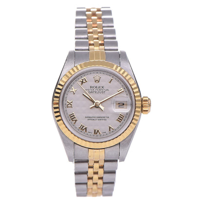 Rolex Stainless Steel 18K Yellow Gold 26mm Oyster Perpetual Datejust Watch White Roman 79173 1 of 8