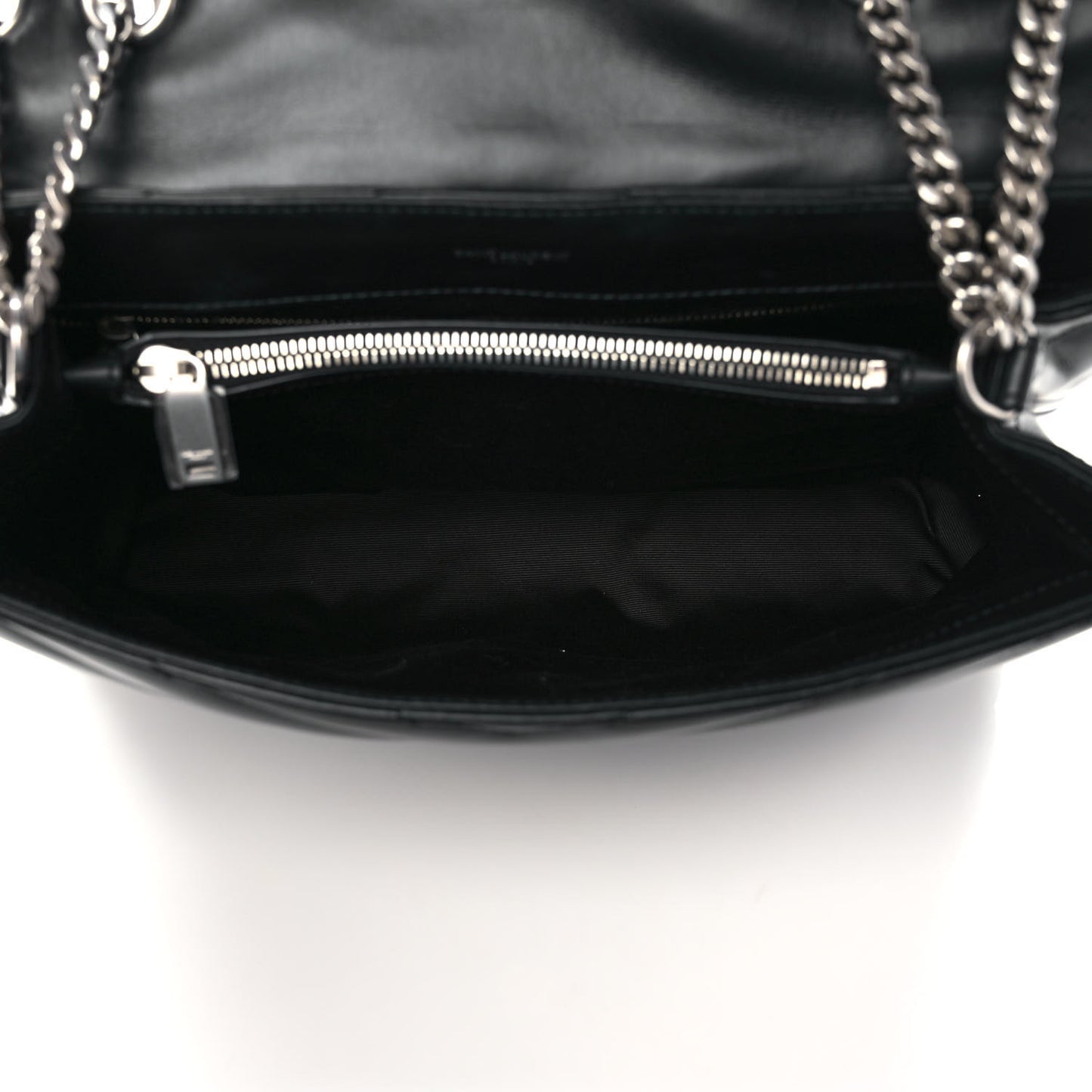 Calfskin Y Quilted Monogram Medium Loulou Chain Satchel Black