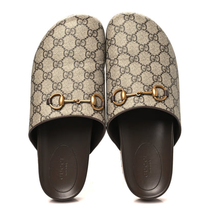 Gucci GG Supreme Monogram Miro Soft Calfskin Womens Horsebit Slippers 40.5 Beige Ebony New Acero 2 of 9