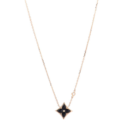 Louis Vuitton 18K Yellow Gold Diamond Black Onyx Color Blossom BB Star Pendant Necklace 1 of 5