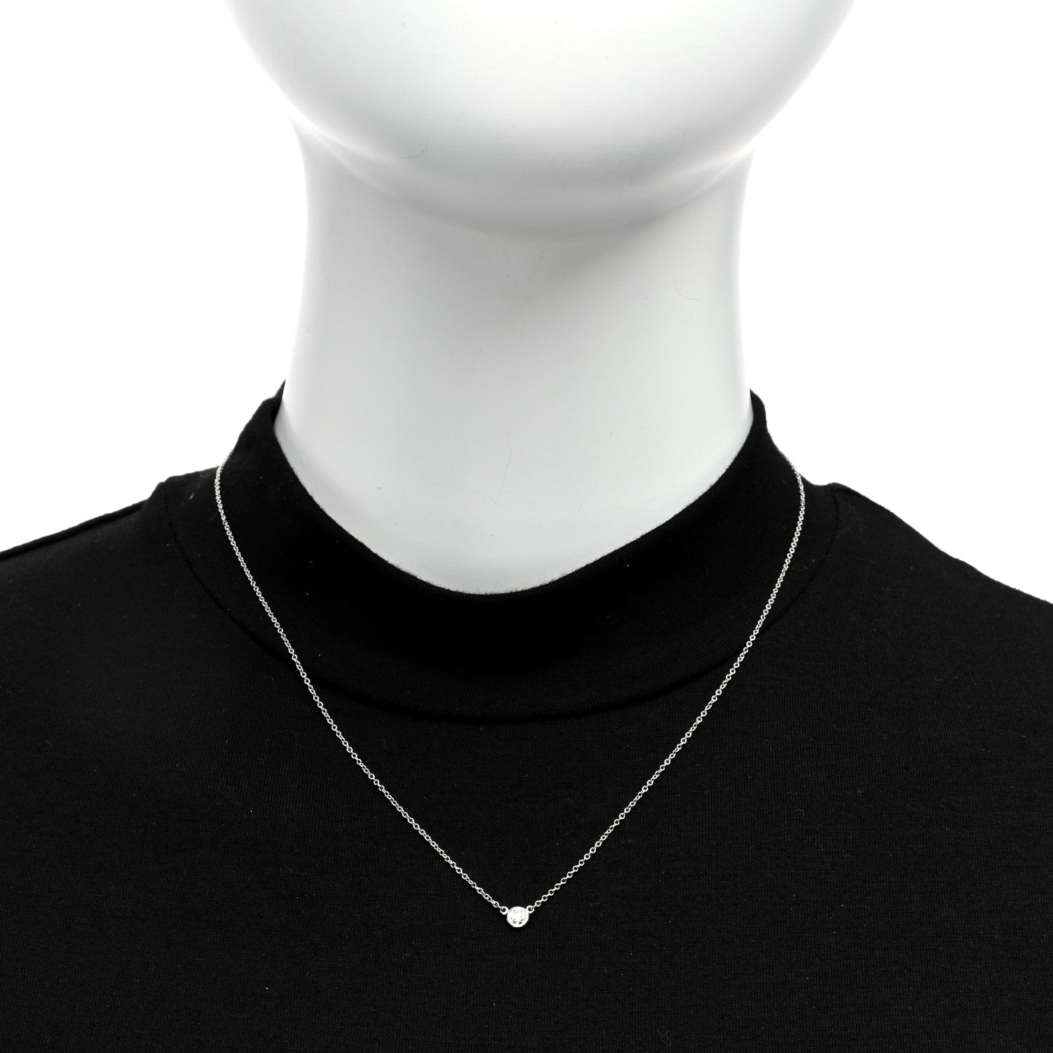 Tiffany Platinum Diamond .12ct Elsa Peretti Diamonds by the Yard Pendant Necklace 2 of 5