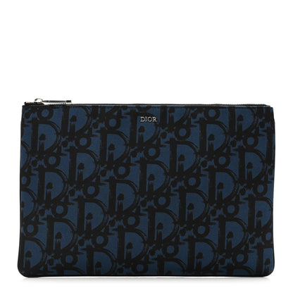 Christian Dior Nylon Printed Cosmetic Pouch Blue 1 of 7