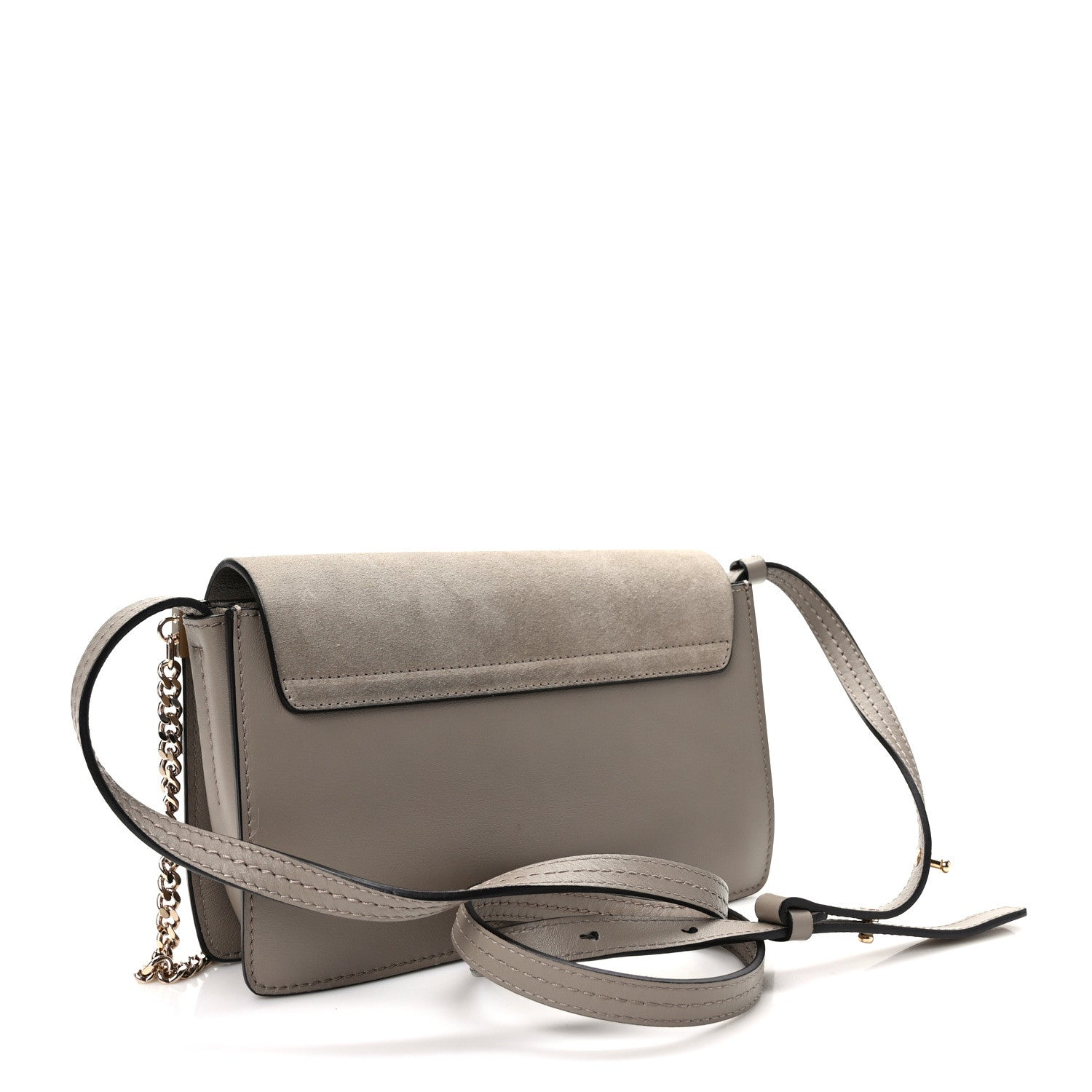 Chloe Suede Calfskin Small Faye Shoulder Bag Motty Grey 3 of 8