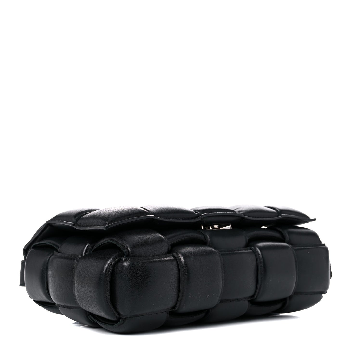 Nappa Maxi Intreccio Padded Cassette Crossbody Bag Black