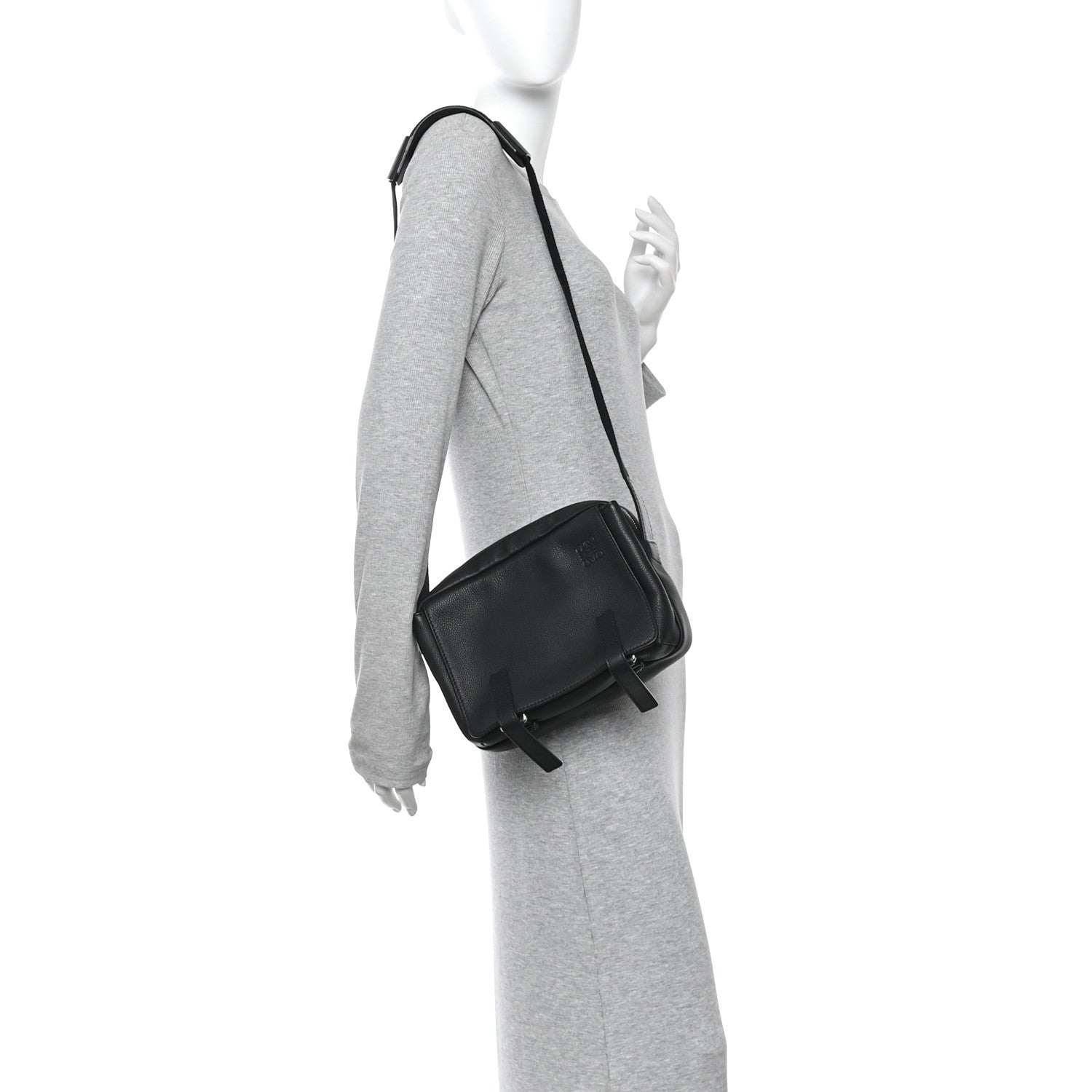 Loewe Soft Grained Calfskin XS Military Messenger Bag Black 2 of 11