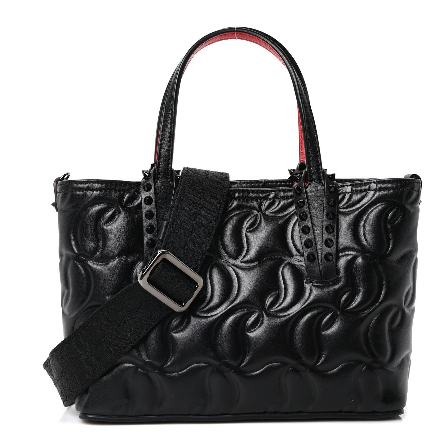 Nappa Embossed Mini East West Cabata Tote Black