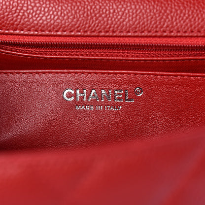 Chanel Caviar Quilted Jumbo Single Flap Red 6 of 11