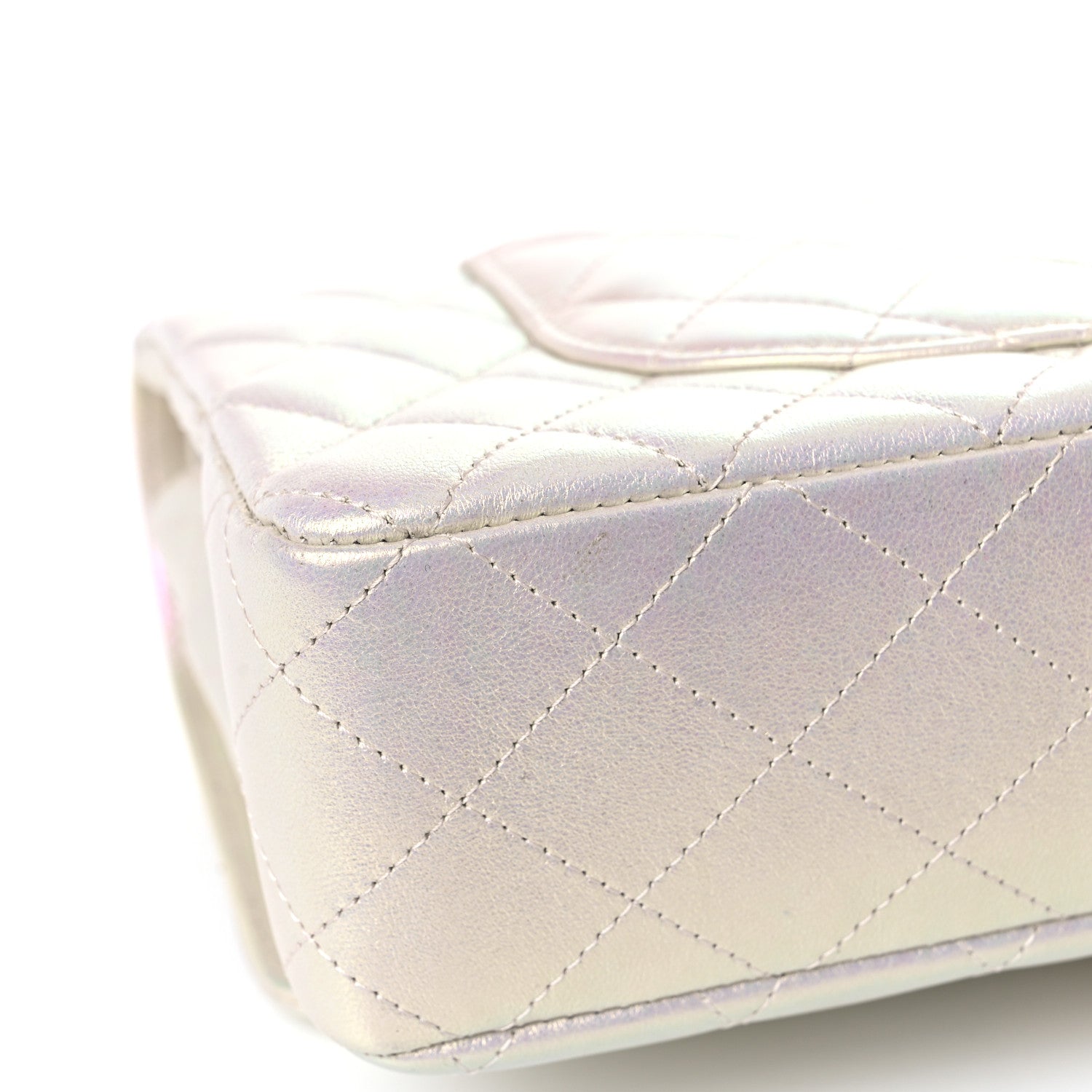 Chanel Iridescent Lambskin Quilted Medium Double Flap Ivory 10 of 12