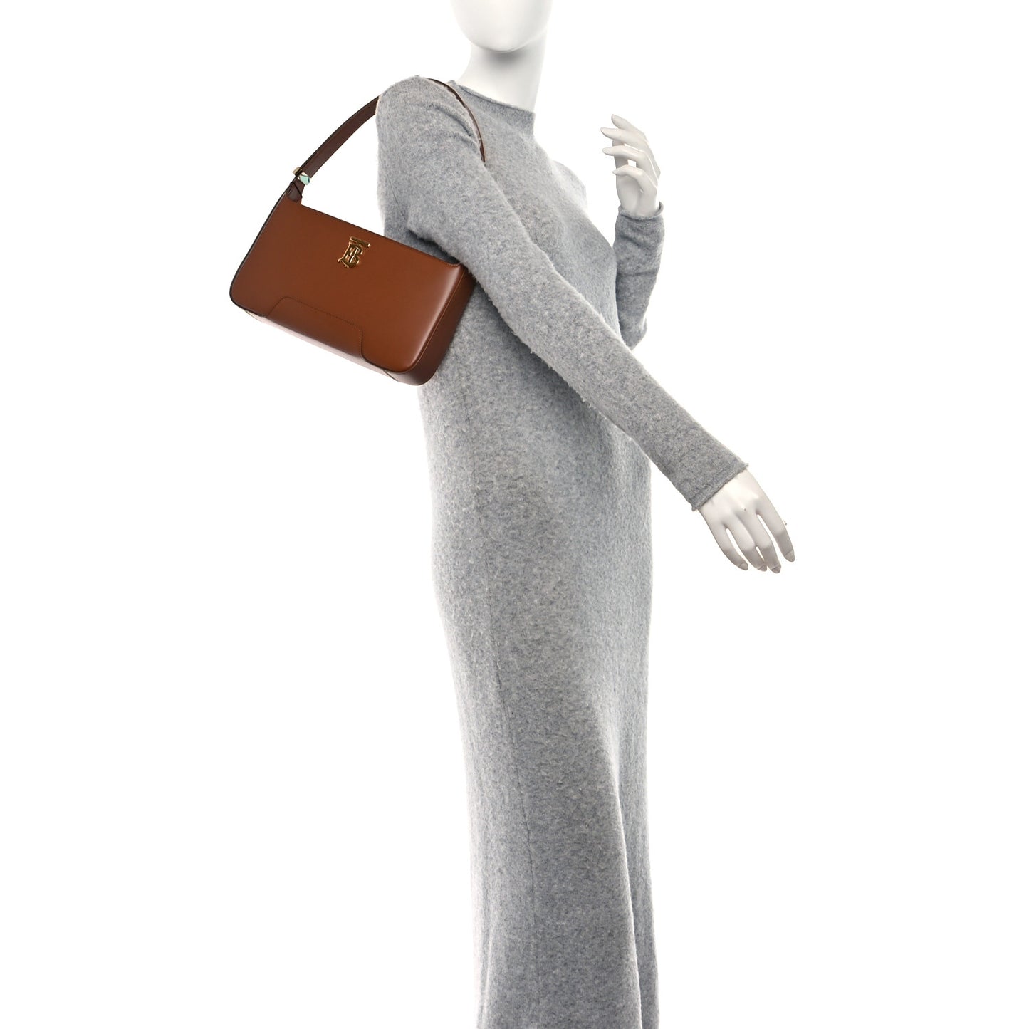 Smooth Calfskin TB Shoulder Bag Warm Tan