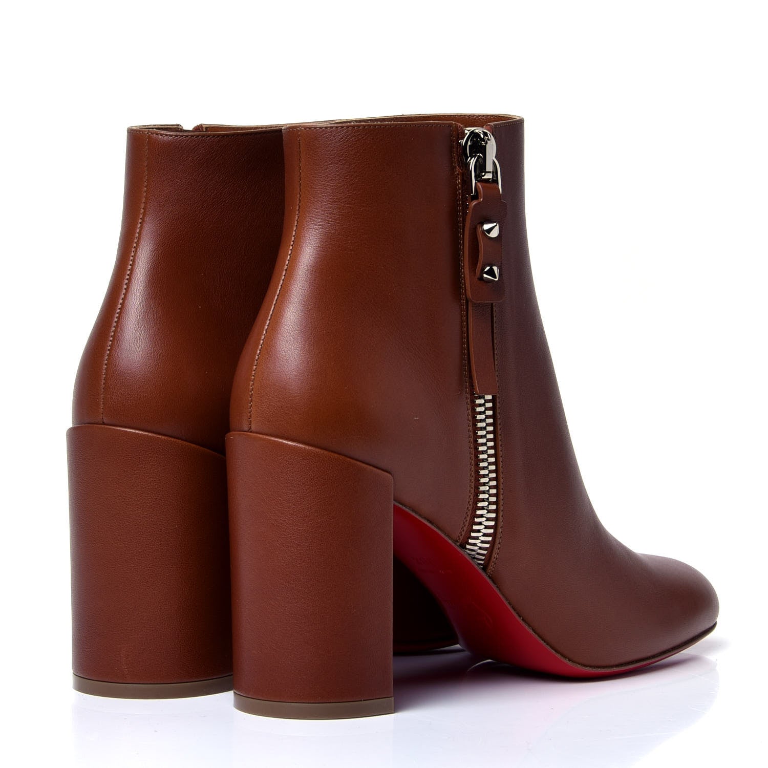Christian Louboutin Calfskin Ziptotal 85 Ankle Boots 38.5 Cuoio 3 of 10