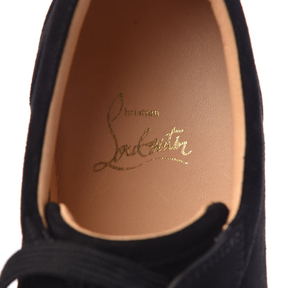 Christian Louboutin Veau Velours Womens Louis Junior Spikes Flat Sneakers 38 Black 7 of 9