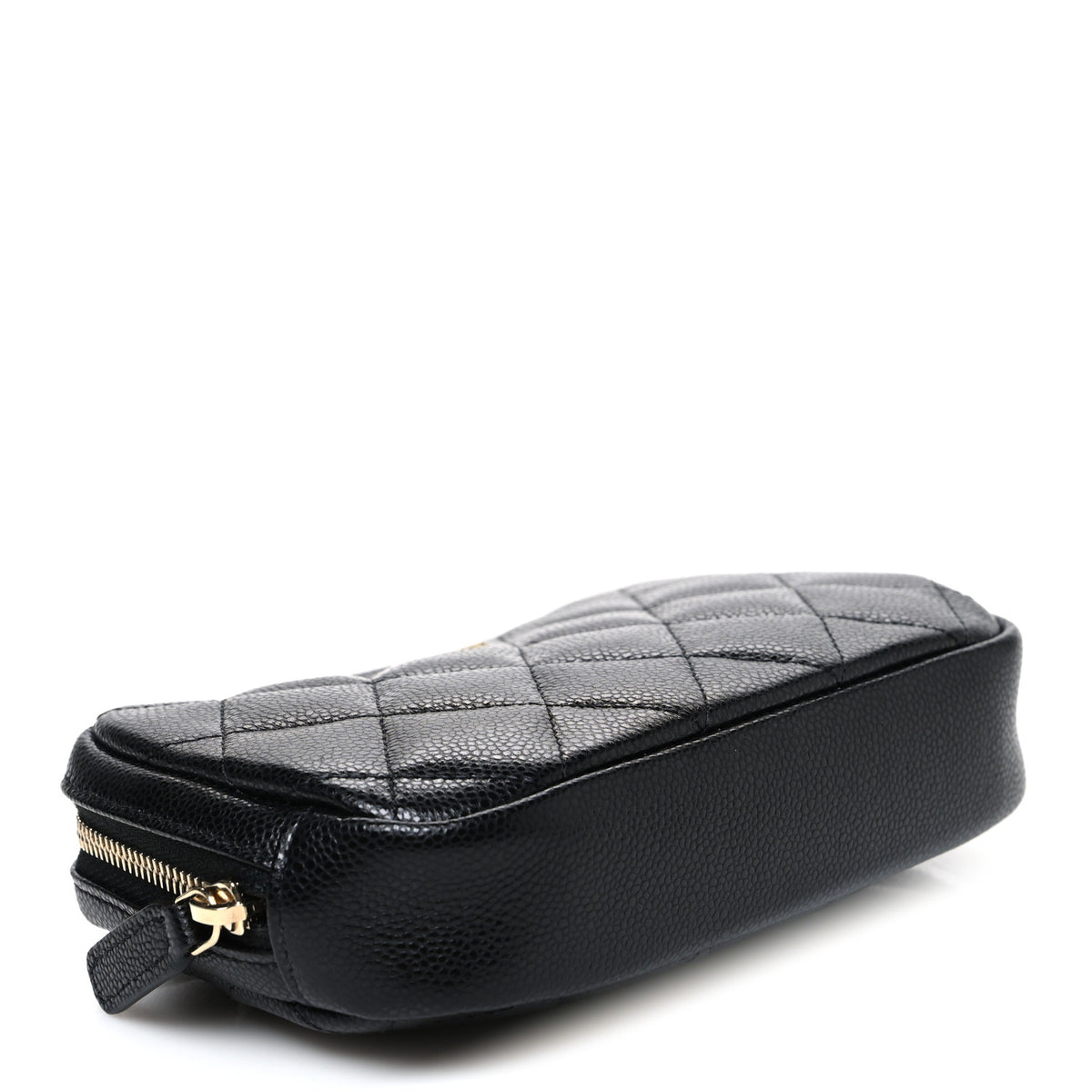 Chanel Caviar Quilted Small Curvy Pouch Cosmetic Case Black 4 of 8