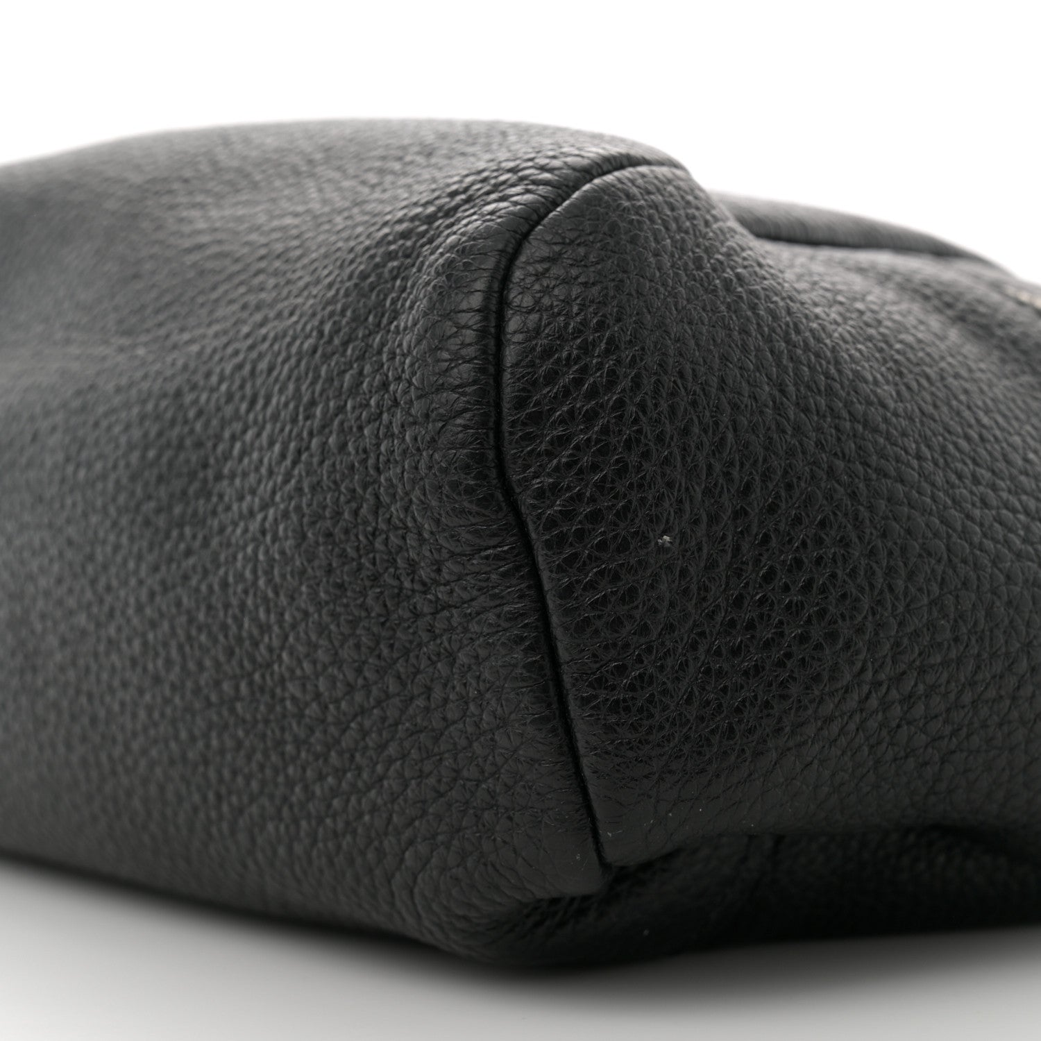 Prada Vitello Daino Triangle Logo Embossed Shoulder Bag Black 10 of 10