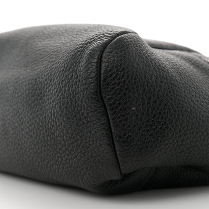 Prada Vitello Daino Triangle Logo Embossed Shoulder Bag Black 10 of 10