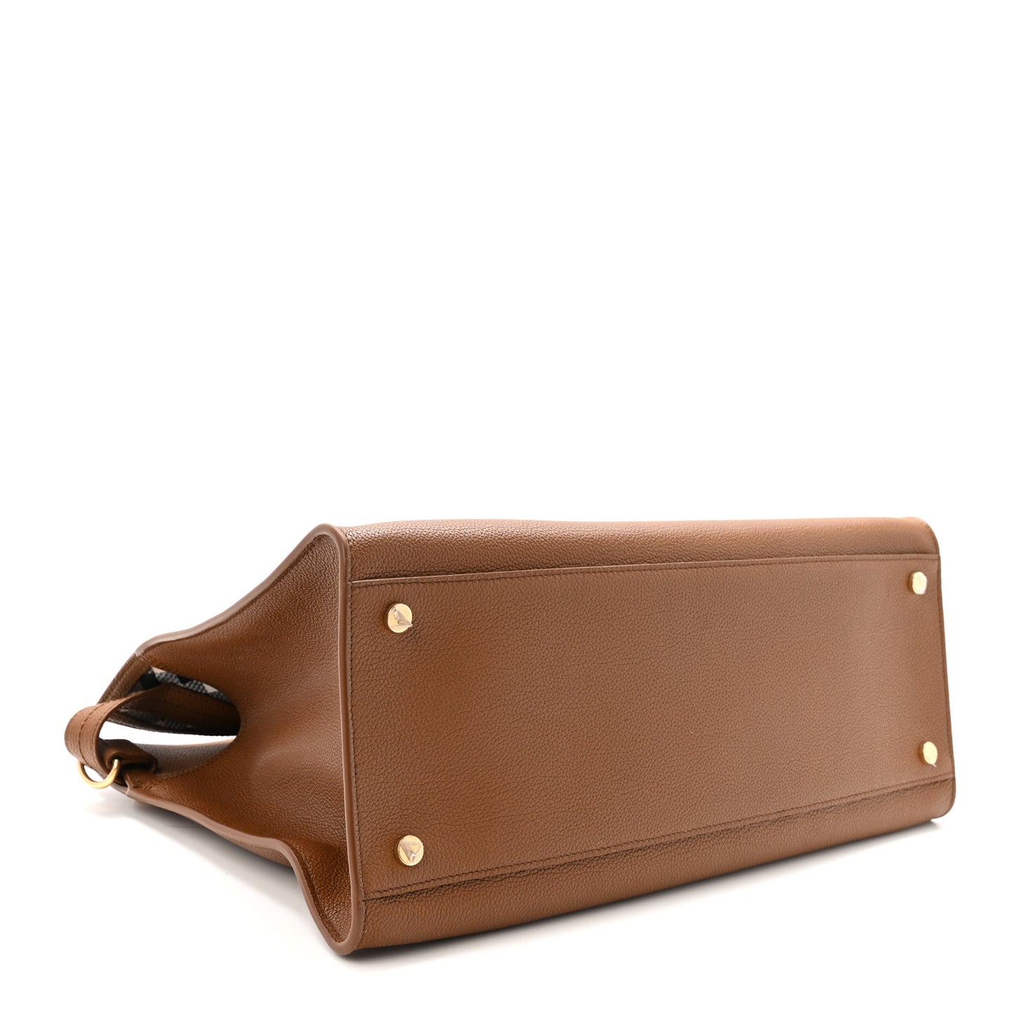 Grainy Calfskin Nova Check Medium Cotswolds Tote Hazel