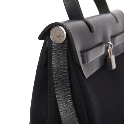 Hermes Toile Vache Calfskin Herbag 30 PM Black 12 of 13