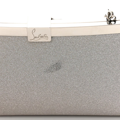 Christian Louboutin Glitter Palmette Clutch Silver 10 of 10