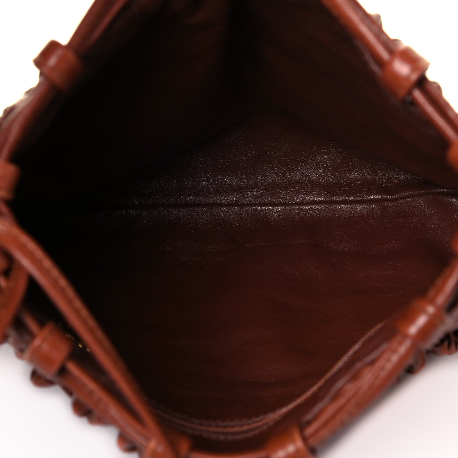Chanel Lambskin Woven Crossbody Bag Brown 4 of 9
