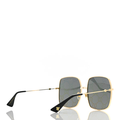 Gucci Metal Rectangular Frame Sunglasses GG0414S Gold Multicolor 5 of 8