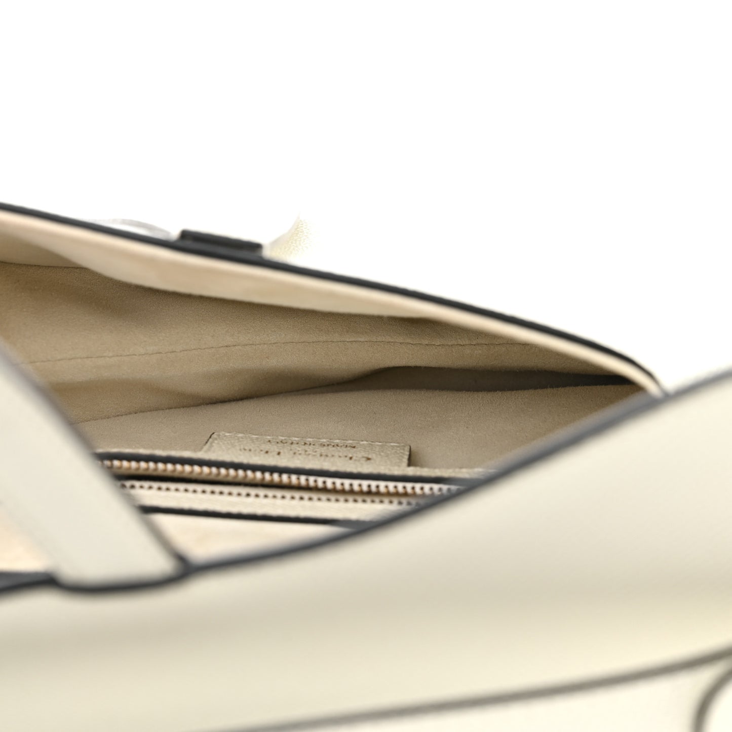 Grained Calfskin Saddle Bag White