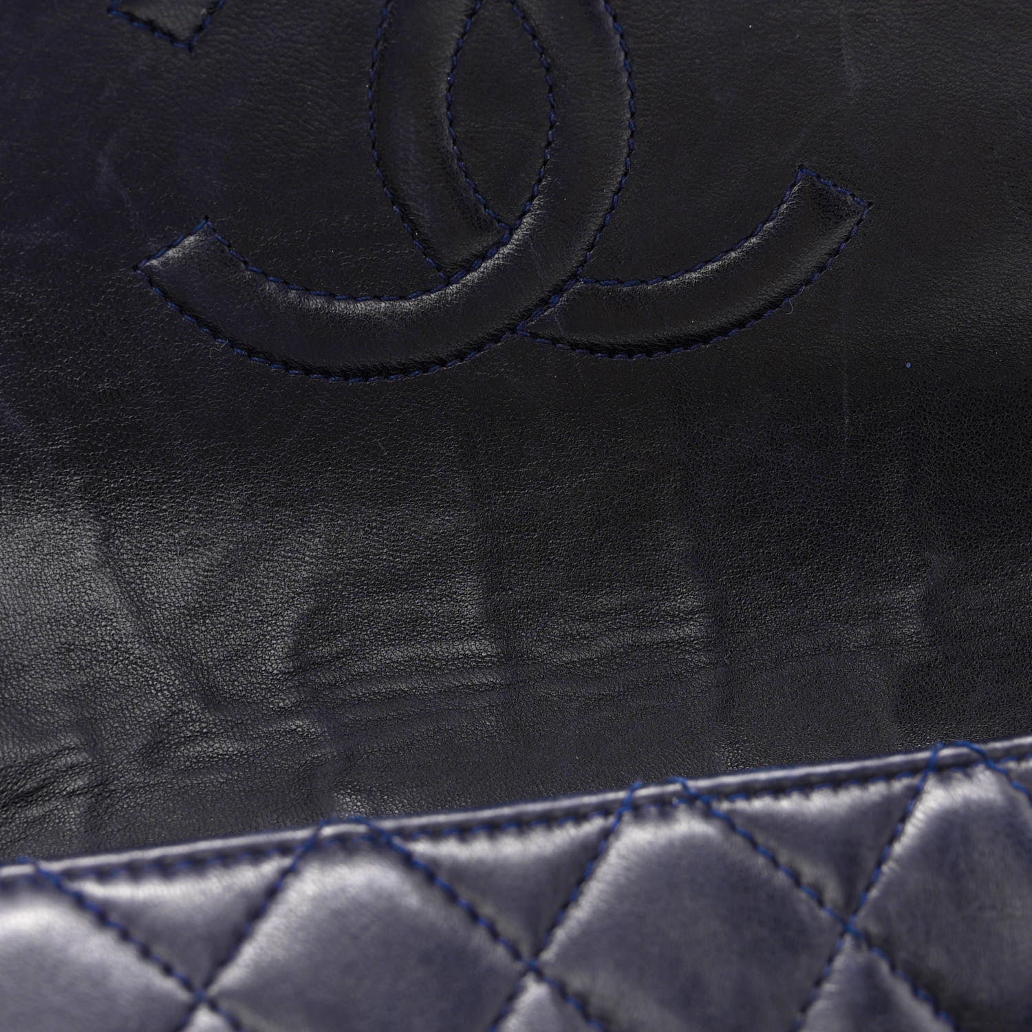 Chanel Lambskin Quilted Round Flap Navy 11 of 12