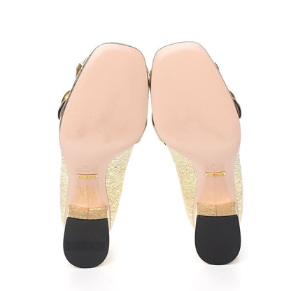 Gucci Galassia GG Marmont Fringe 50mm Loafer Pumps 39 Platino 5 of 12