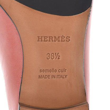 Hermes Goatskin Paris Loafers 38.5 Rouge Blush 8 of 11