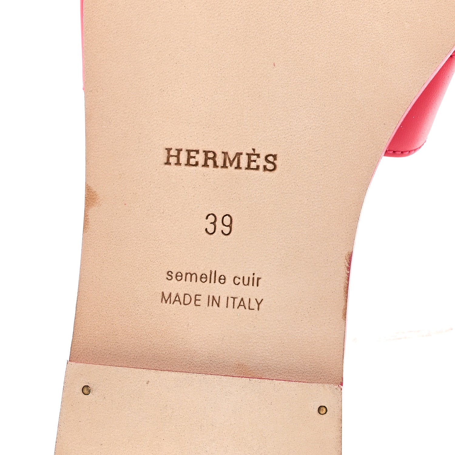 Hermes Calfskin Oran Sandals 39 Rose Mexico 8 of 10